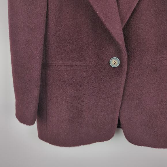 Vintage Harve Benard Women's Petite Plum Brown Alpaca and Wool Blazer Size 8P - Picture 3 of 6